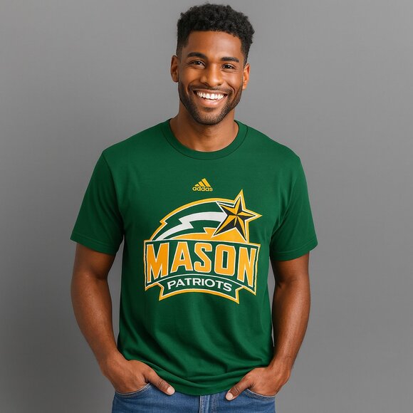 adidas Other - Adidas Mason Patriots Men’s 2XL Green Graphic T-Shirt Short Sleeve College Sport